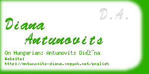 diana antunovits business card